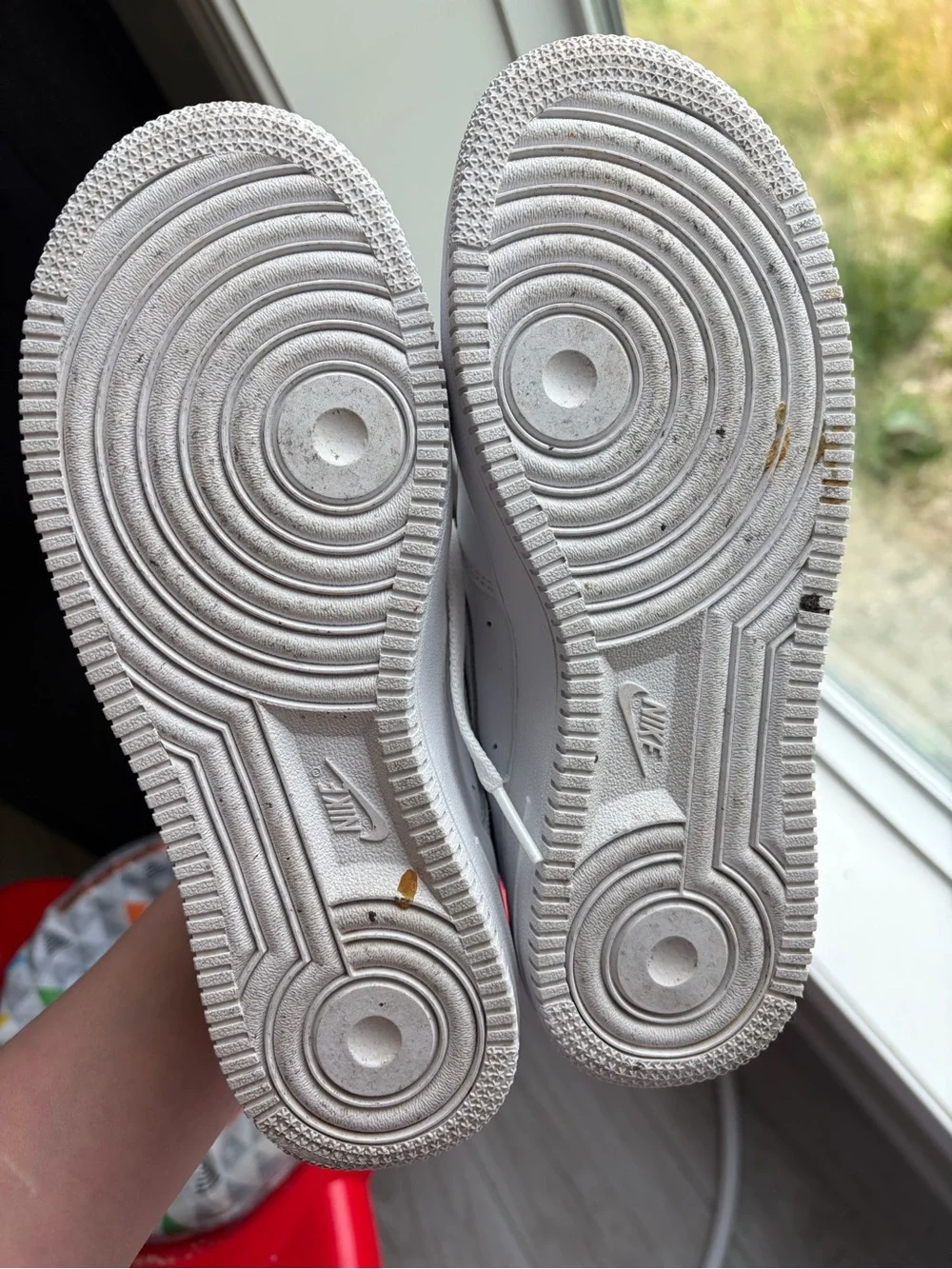 Nike Kids White Leather Air Force 1 Sneakers